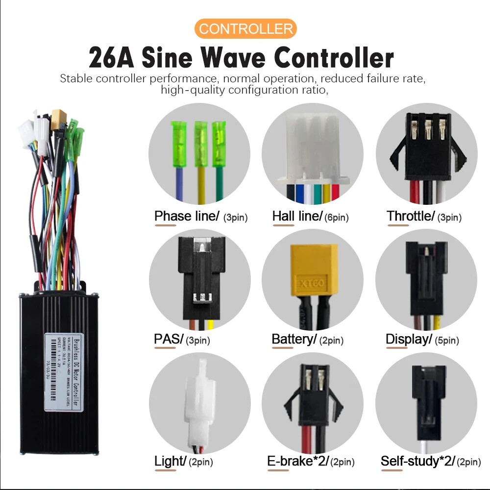 20/24/26in 36V 48V 500W Rear Cassette Hub Motor for Electric Bike Conversion Kit