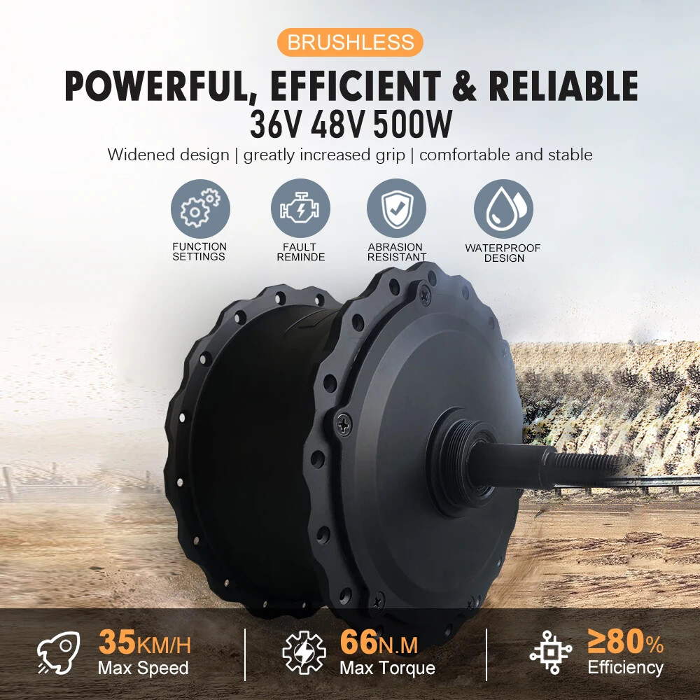 20 24 26inch Snow Ebike Conversion Kit 36V 48V 500W Rear Rotate Hub Motor Wheel