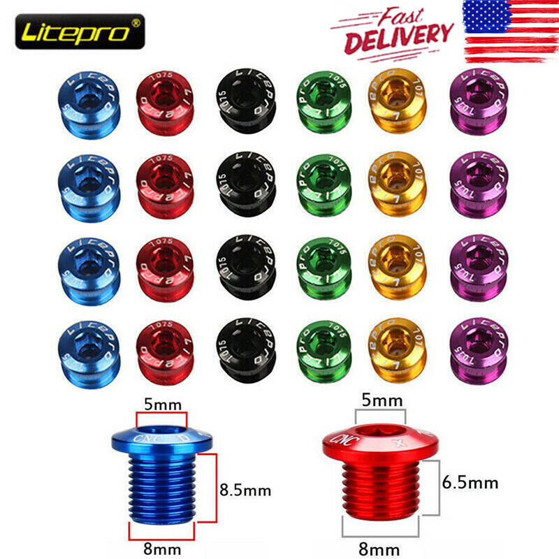US 4/5PCS Single/Double/Triple Speed 6.5/8.5mm MTB Bike Chainring Bolts Screws