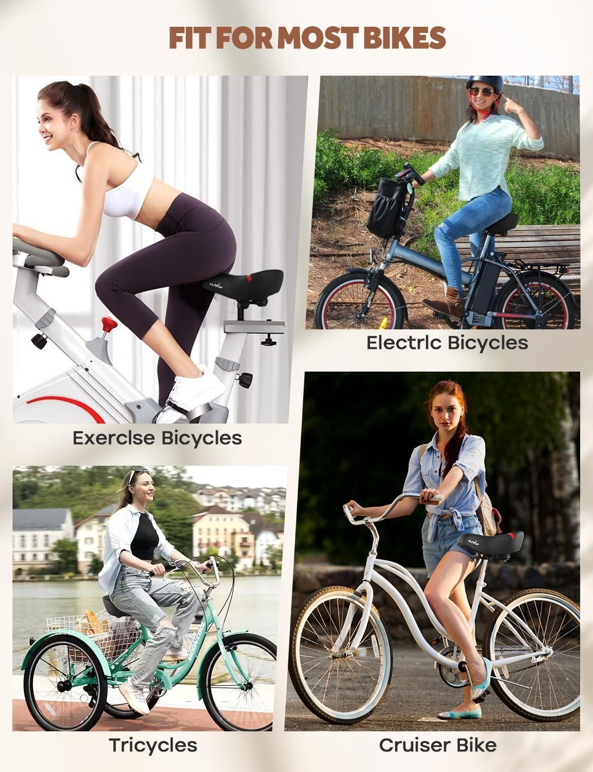 Oversized Peloton Bike Seat Comfortable Extra Wide Saddle for Men Women US
