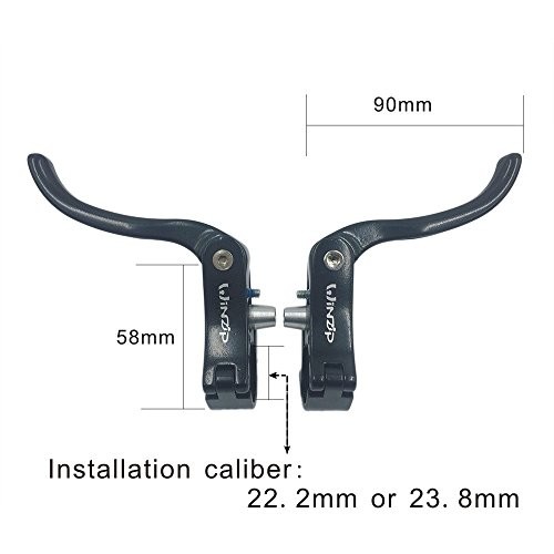 Bike Brake Lever Set 23.8mmAdditional Brake Lever Aluminum Alloy 22.2mm Black