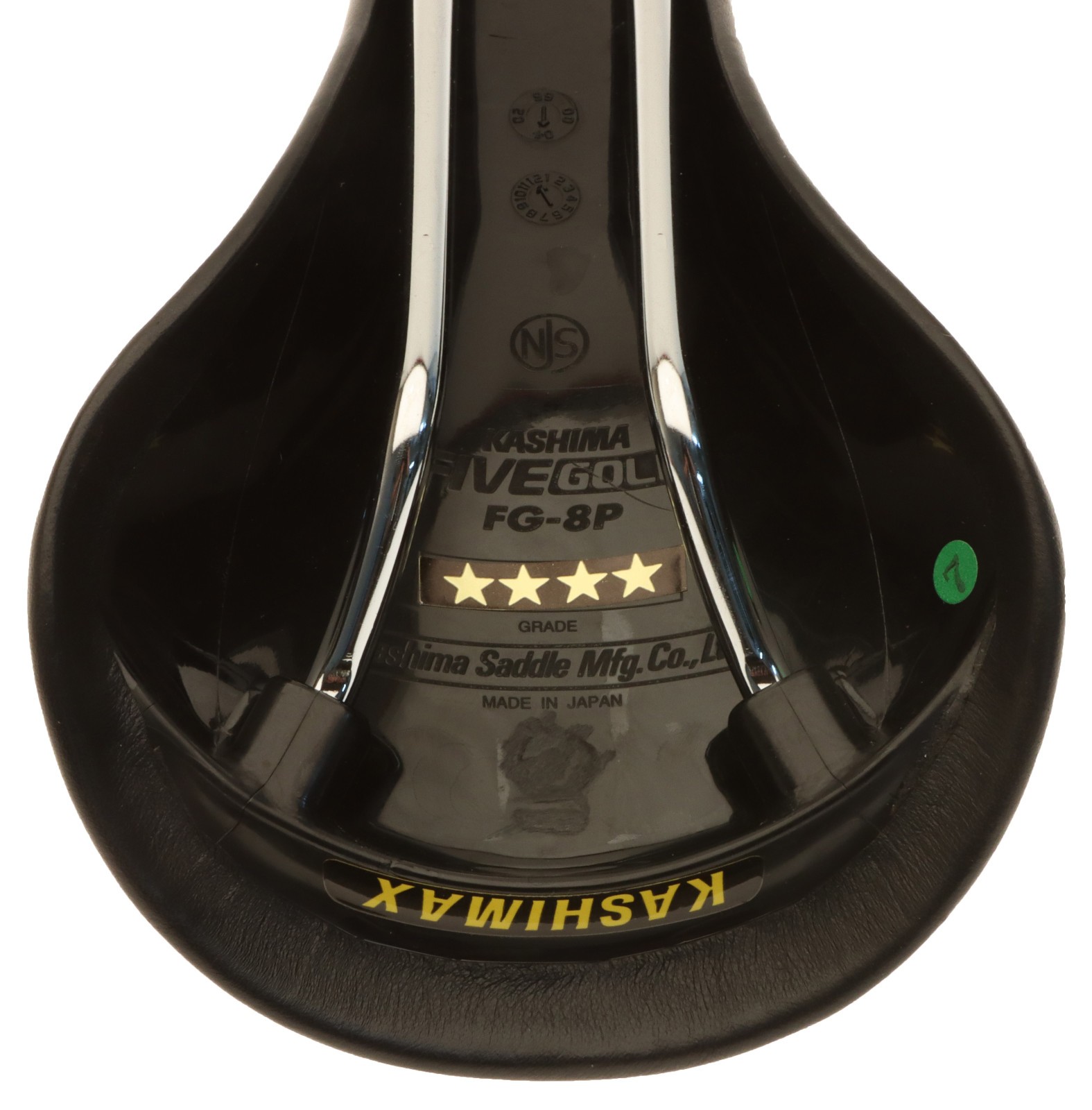 Kashimax Five Gold 8P Saddle NJS 30mm Rails Black Smooth Leather NEW NOS