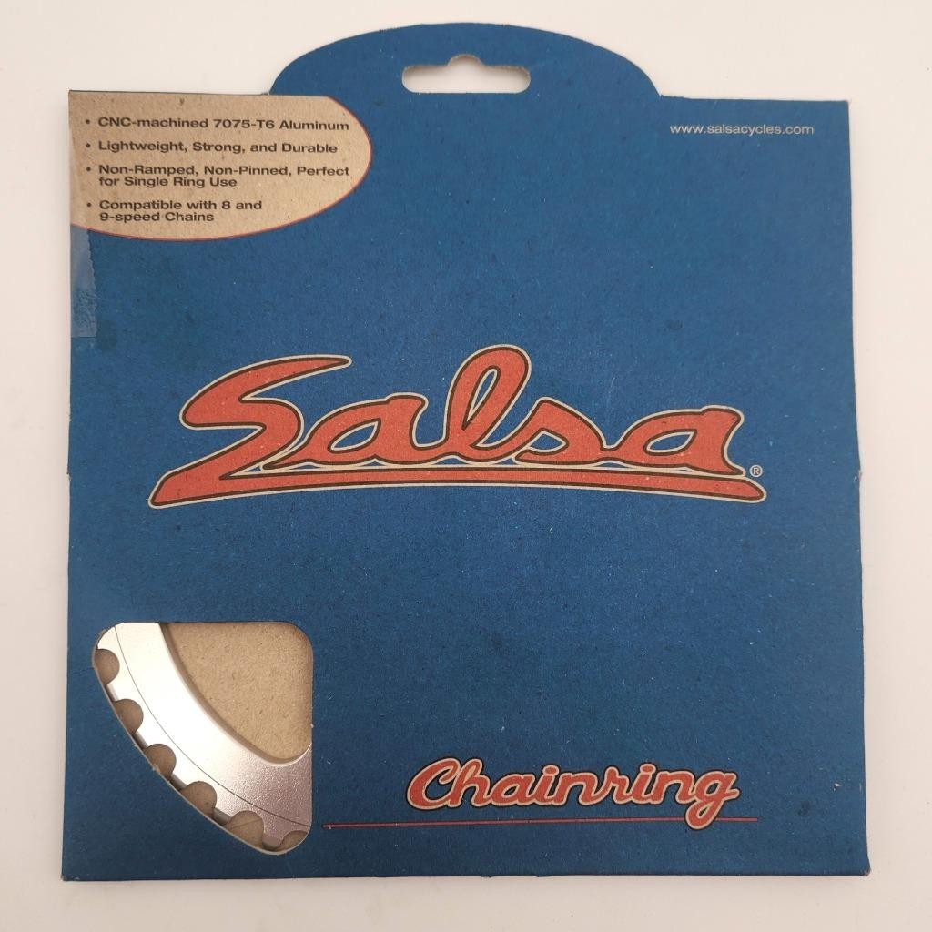 Salsa 104mm 34T 4-Bolt Silver Bicycle Chainring 7, 8, & 9-Speed OPEN PACKAGE