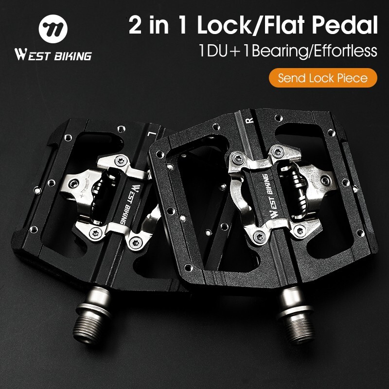 WEST BIKING Aluminum Alloy Bicycle Pedals DU Bearing SPD Bike Clipless Pedals