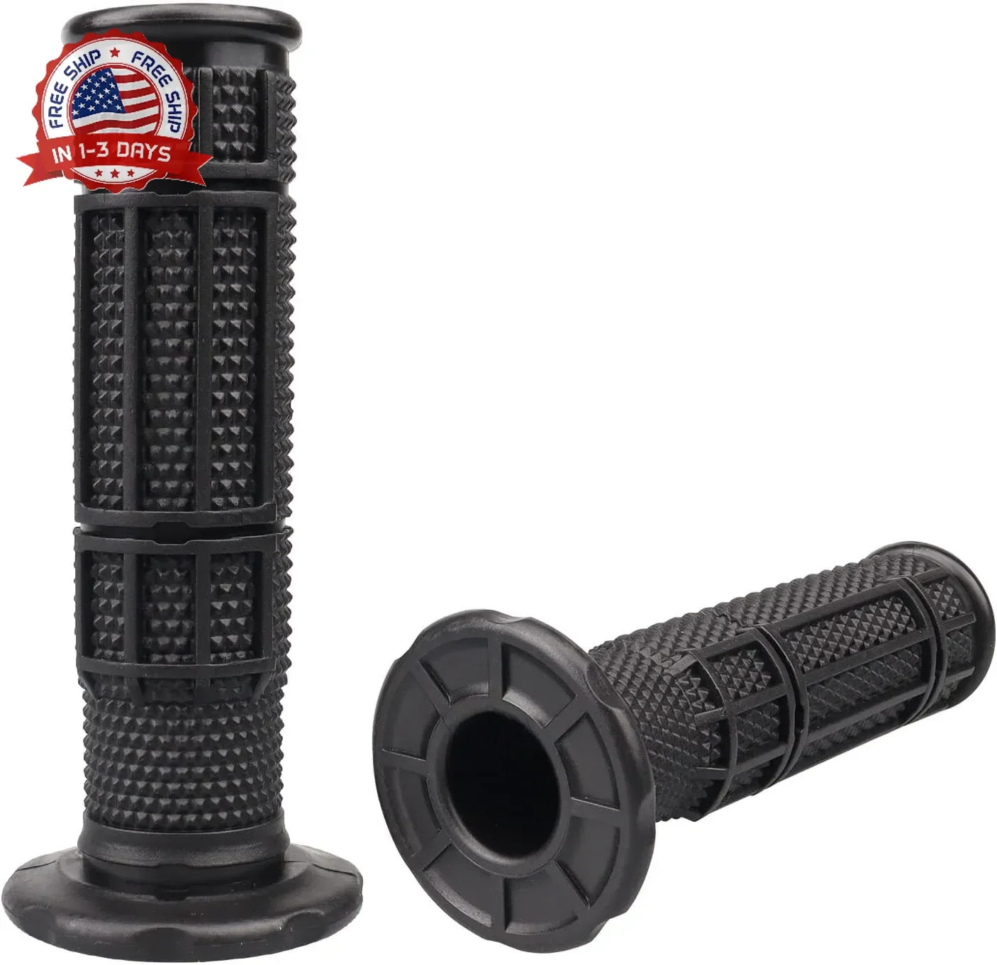 7/8” ATV Grips Upgrade Universal Handlebar Grips Soft Rubber Thumb Throttle Mot