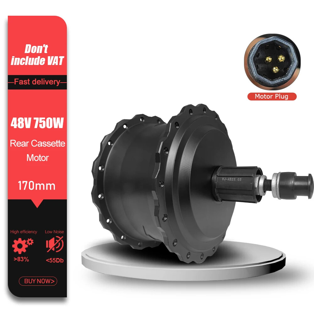 Snow E-bike 48V 750W Fat Tire Front Rear Brushless Hub Motor Dropout 170/135mm