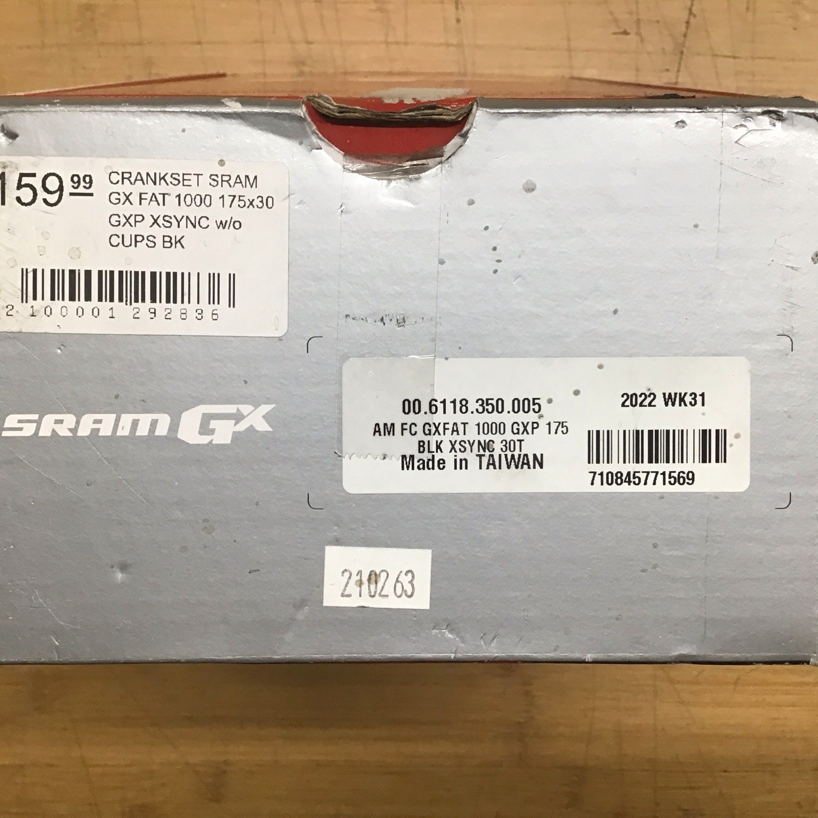 CRANKSET SRAM GX FAT 1000 175×30 GXP XSYNC w/o CUPS BK
