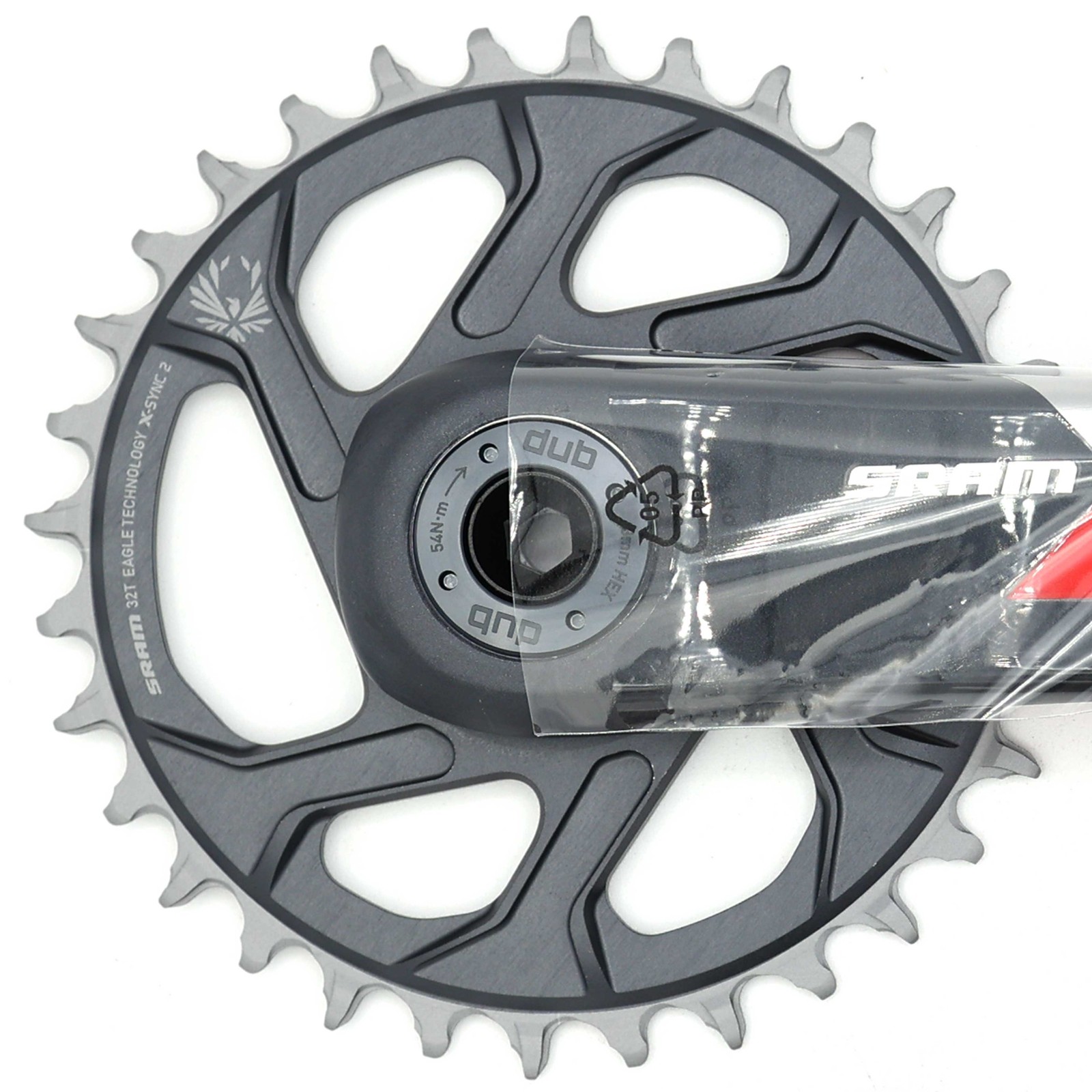 SRAM X01 Eagle DUB Crankset 170mm 32T Boost 148 Lunar Red