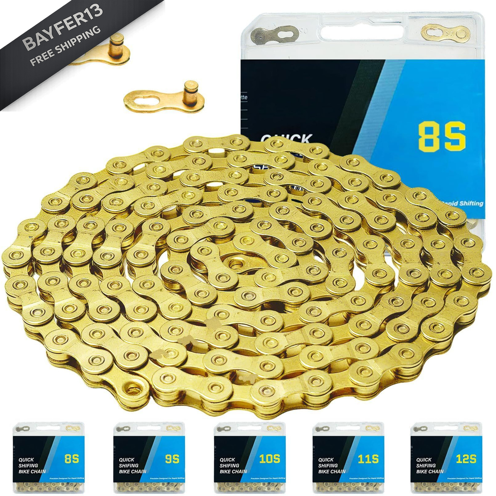 6/7/8/9/10/11/12 Speed Bike Chain – High-Strength, Durable & Smooth-Shifting…