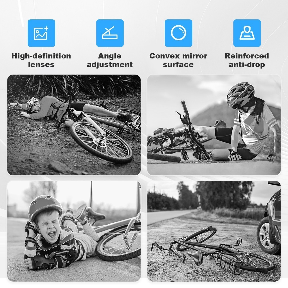 Ebike Bike Handlebar Mirror – Rotatable And Adjustable Wide Angle Rear Rearview