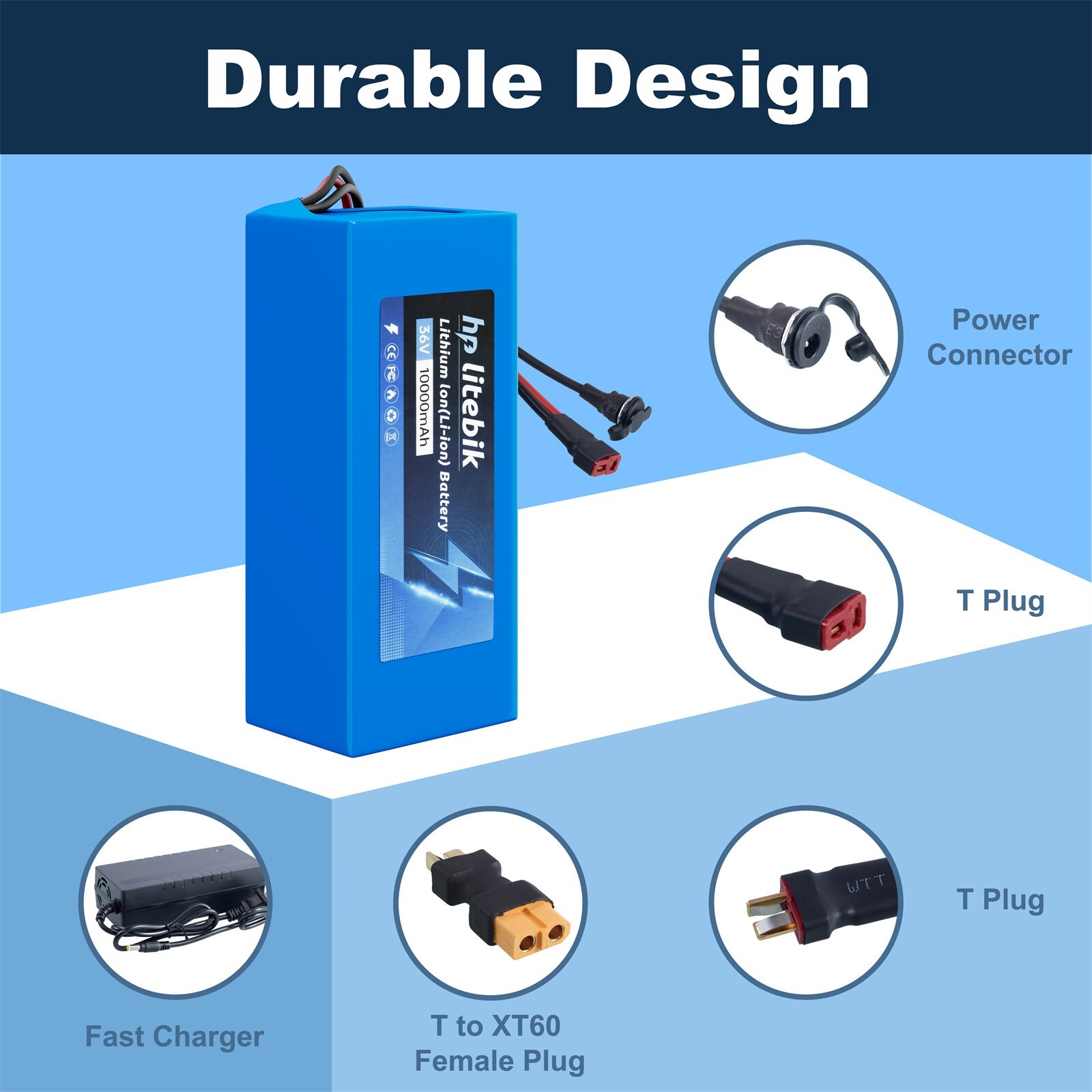 72V 60V 52V 48V 36V 8Ah 10Ah 14Ah 20Ah Ebike Lithium Battery for 0-3600W Motor