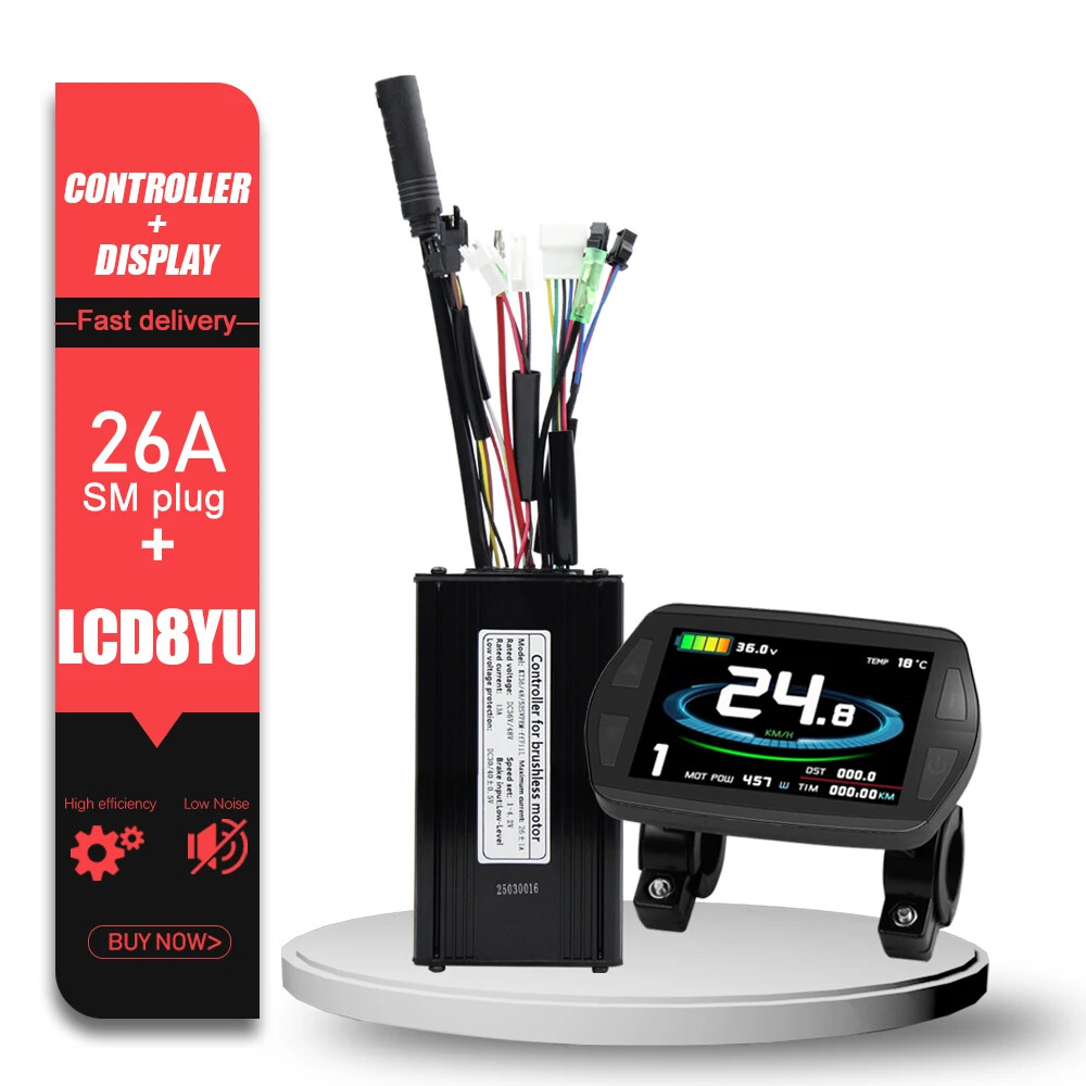 KT E-bike Sinewave Controller 36/48/52V 26A Waterproof Brushless 500W 750W Motor