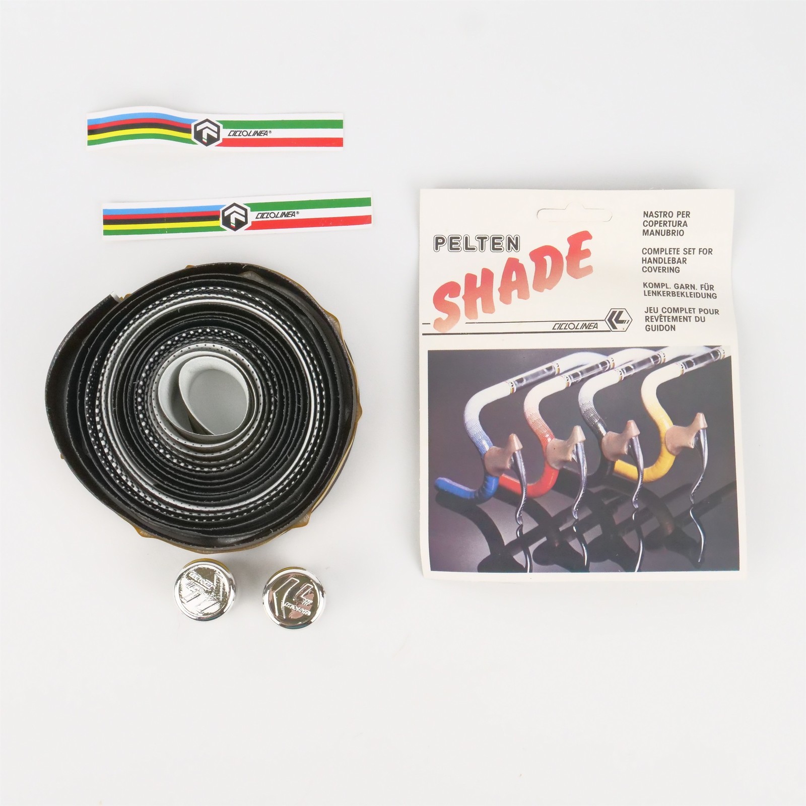 NOS Pelten Shade Handlebar Tape Black to White Fade Italy Ciclolinea Vintage