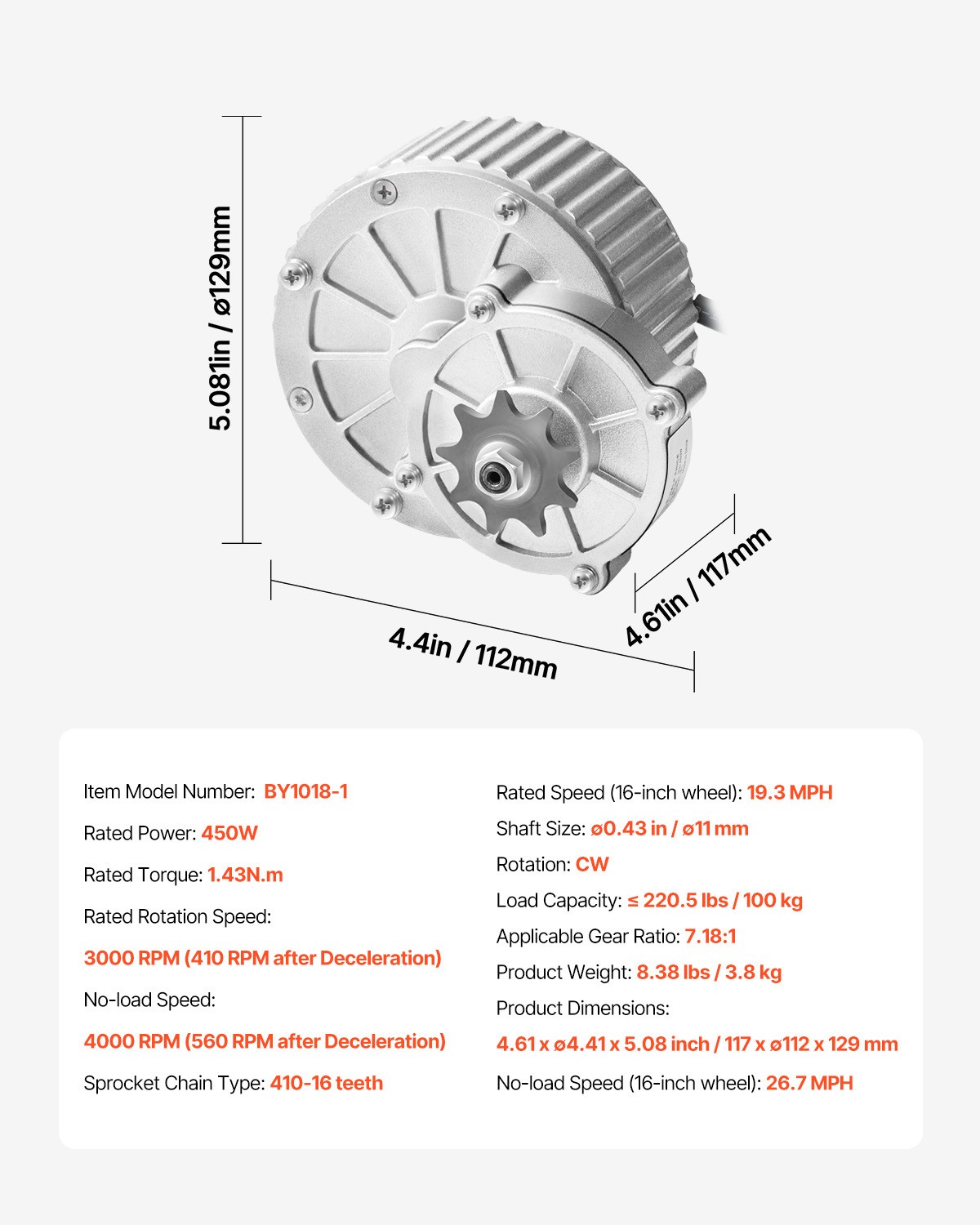 Uimoso 450W 36V DC Motor Kit with Enhanced Speed Controller, 3000 RPM