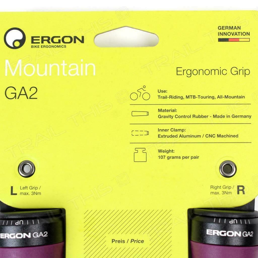 Ergon GA2 Ergo Lock-On Handlebar Bike Grips for MTB Trail Mountain Hybrid