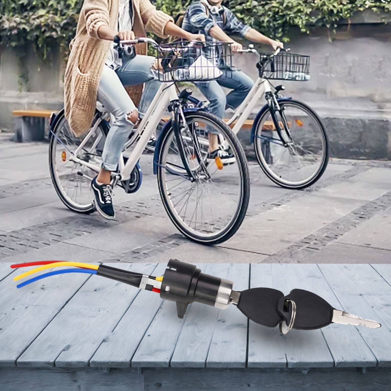 E-Bike Ignition Key E-Bike Lock Easy To Use New 3 Wire Easy To Install
