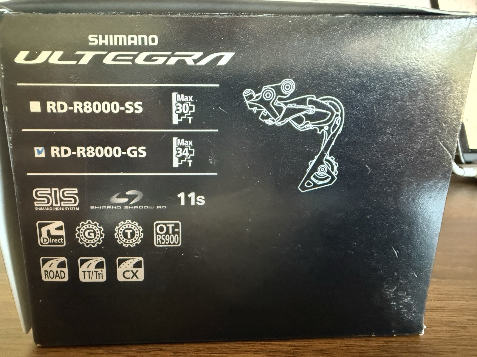 Shimano Ultegra R8000 Mechanical Rear Derailleur RD-GS Medium Cage – Black