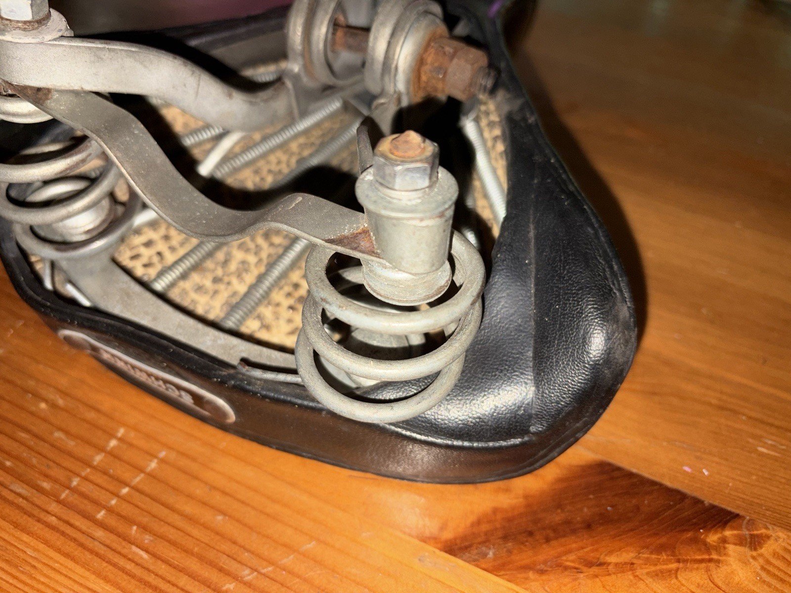 1966 Vintage Schwinn Approved Riveted Black Dual Spring Bicycle Seat Saddle VGC