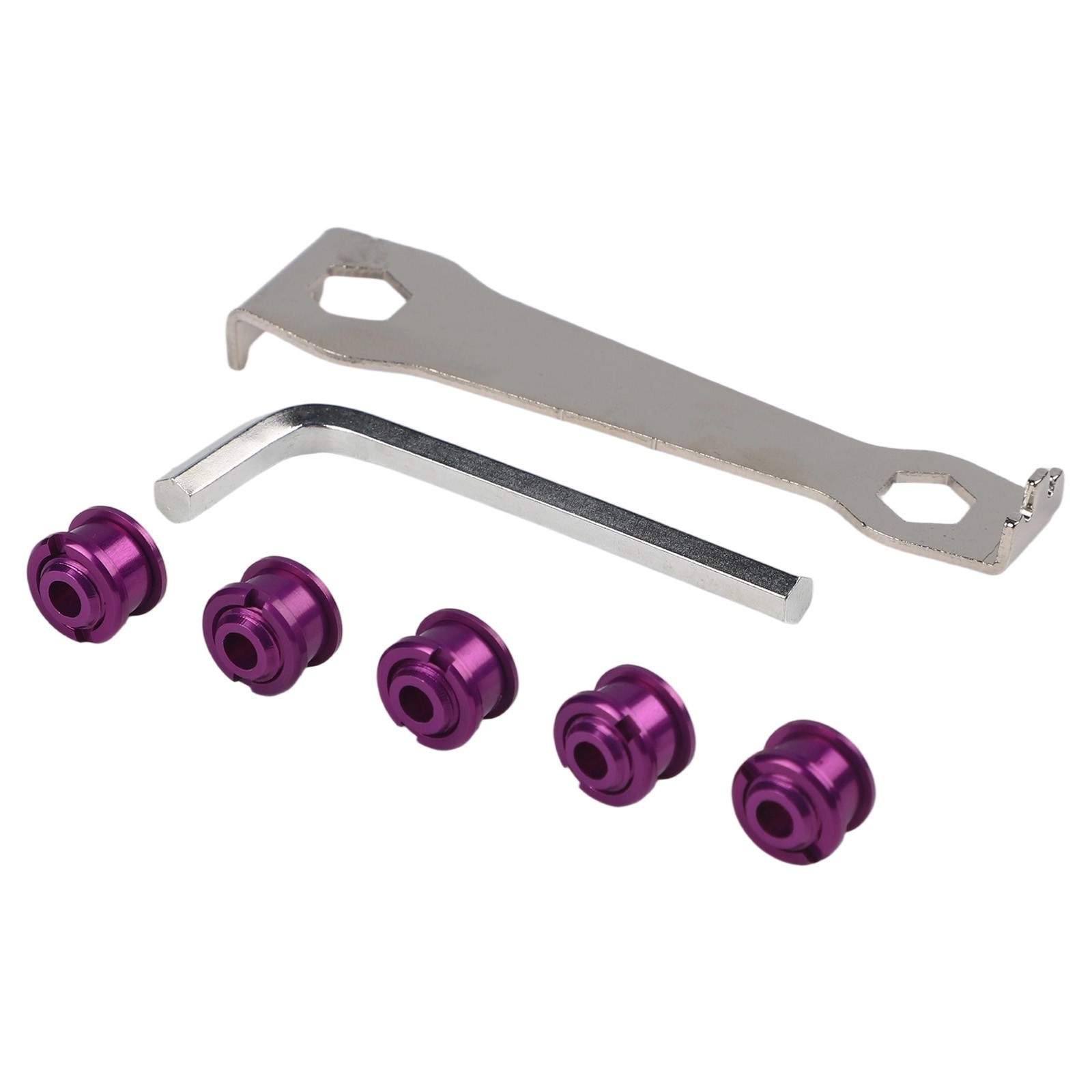 Bike Single Chainwheel Bolt Set with Mounting Tools for DIY Bicycle Projects