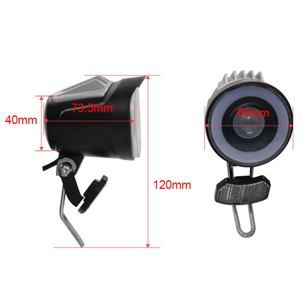 LED Headlight For-E-Bike Front Light Spotlight Electric Bicycle 6-48V New
