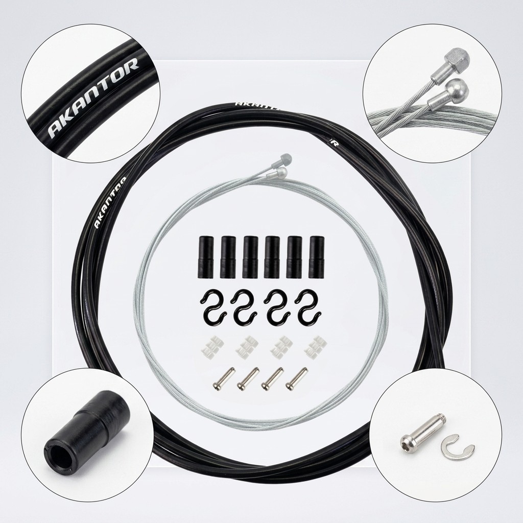 Bike Brake Cable Kit, Derailleur Bike Cable Housing for V-Brake & Disc Brake