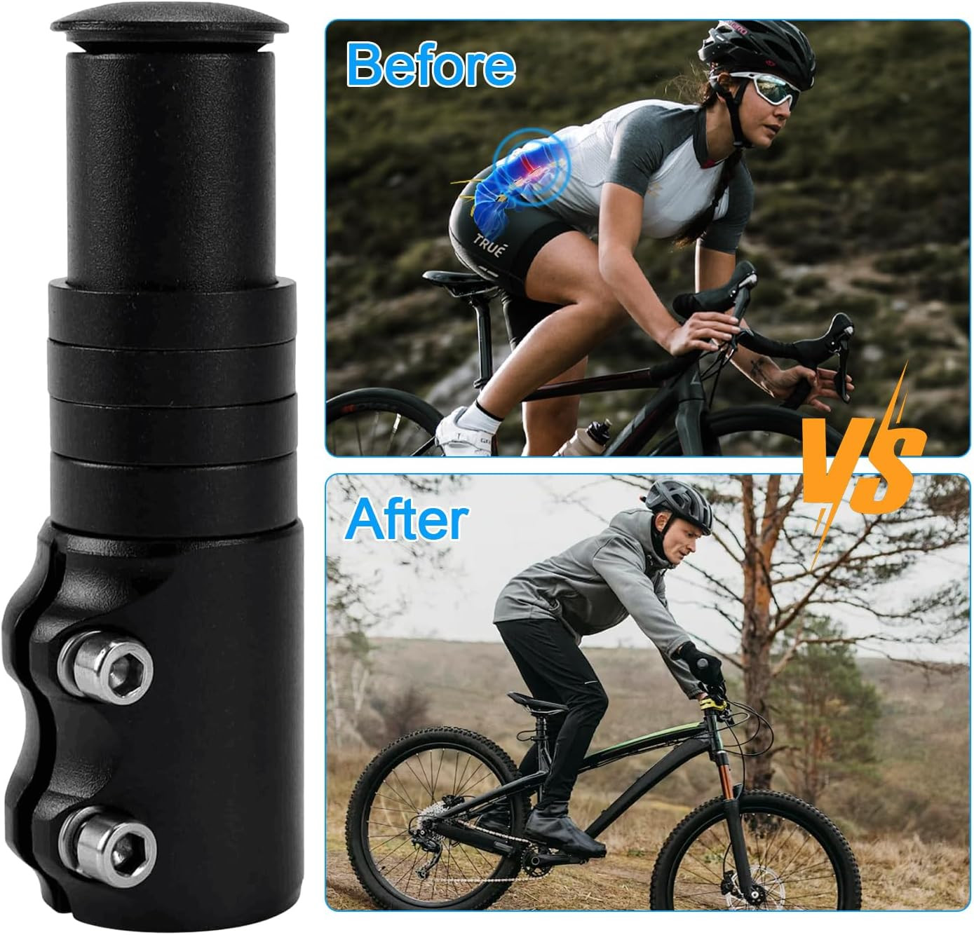 Mountain Bike Handlebar Front Fork Stem Riser Extender Extension Head Up Adaptor