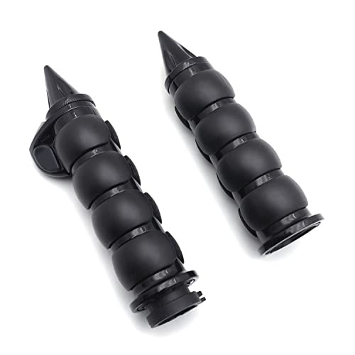 TRHB114E-25- Motorcycle Black 25mm 1″ Spike Handlebar Grips Throttle Boss