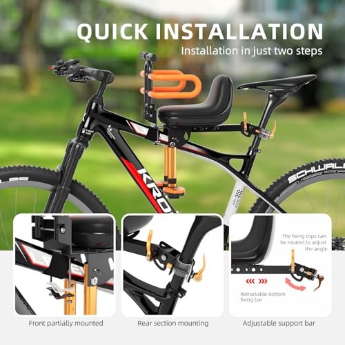 Child Bike Seat with Guardrail High Cushion for 1-3 Years