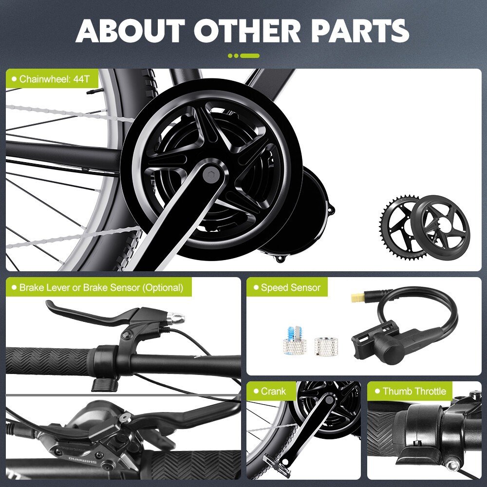 48V750W68-73MM Mid Drive Motor Kit Torque Sensor TSDZ8 E-bike Conversion Kits US