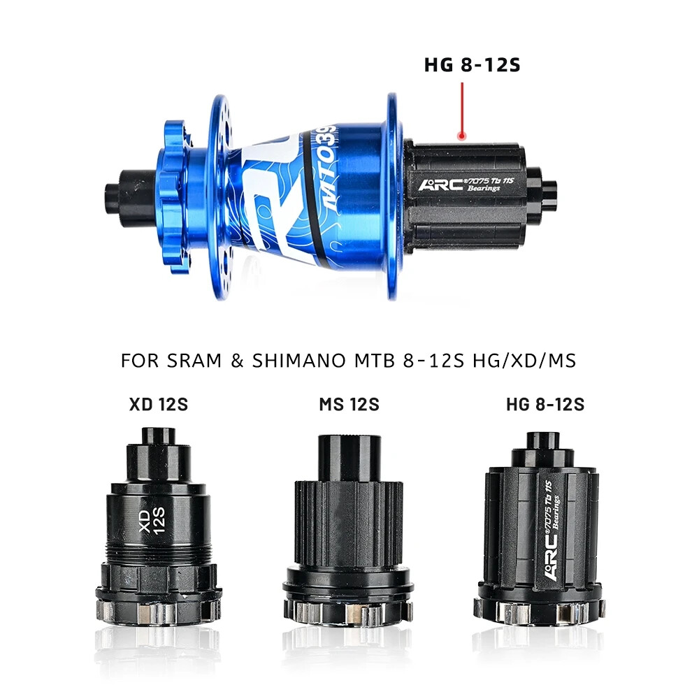 MTB Bicycle Front Rear Hubs 6 Pawls 114 Clicks Sealed Bearings Hubs HG Freehub