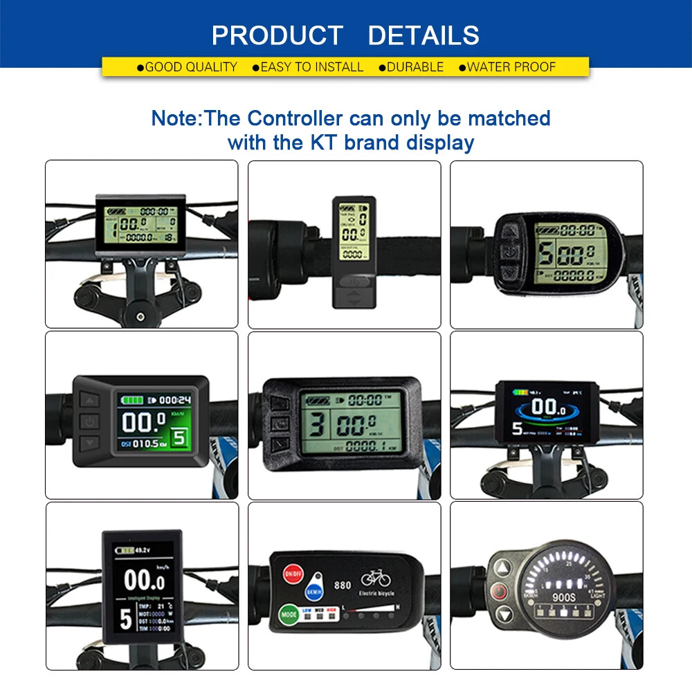 KT Ebike Controller 36V 48V 15A/17A/22A/25A Square/Sine Wave Controller 250-750W