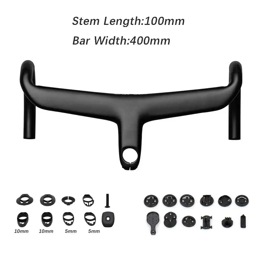 Road Bicycle Carbon Integrated Handlebar 28.6mm with Spacers Cycling Parts