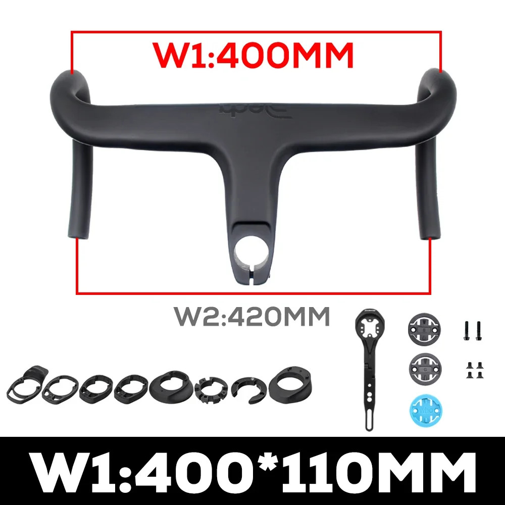 Full Carbon Bicycle Internal Cable Integrated Handlebar with Spacers and Mount