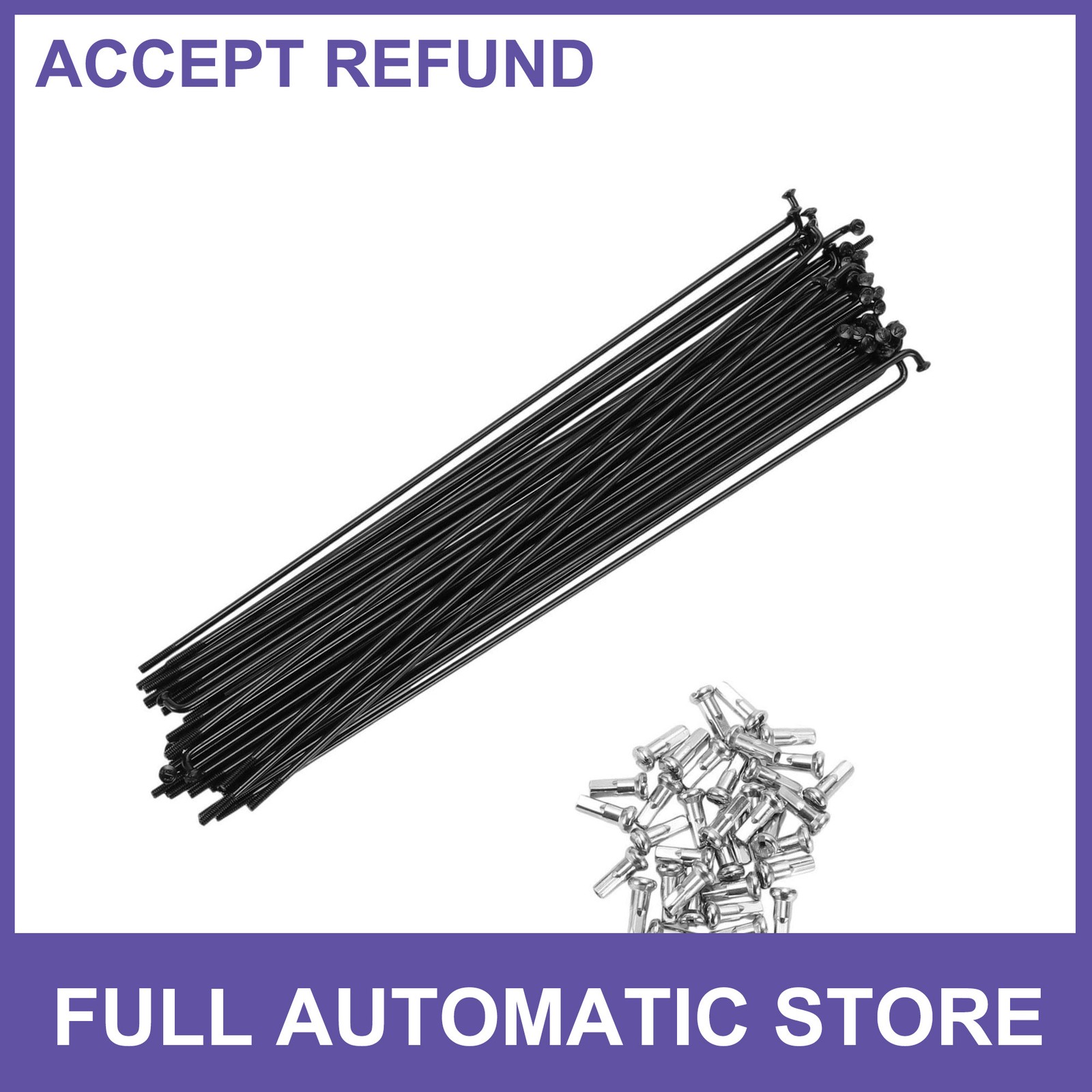 Bike Bicycle Spokes 14G 190MM Mountain Bike Spokes steel Black 36 Pcs
