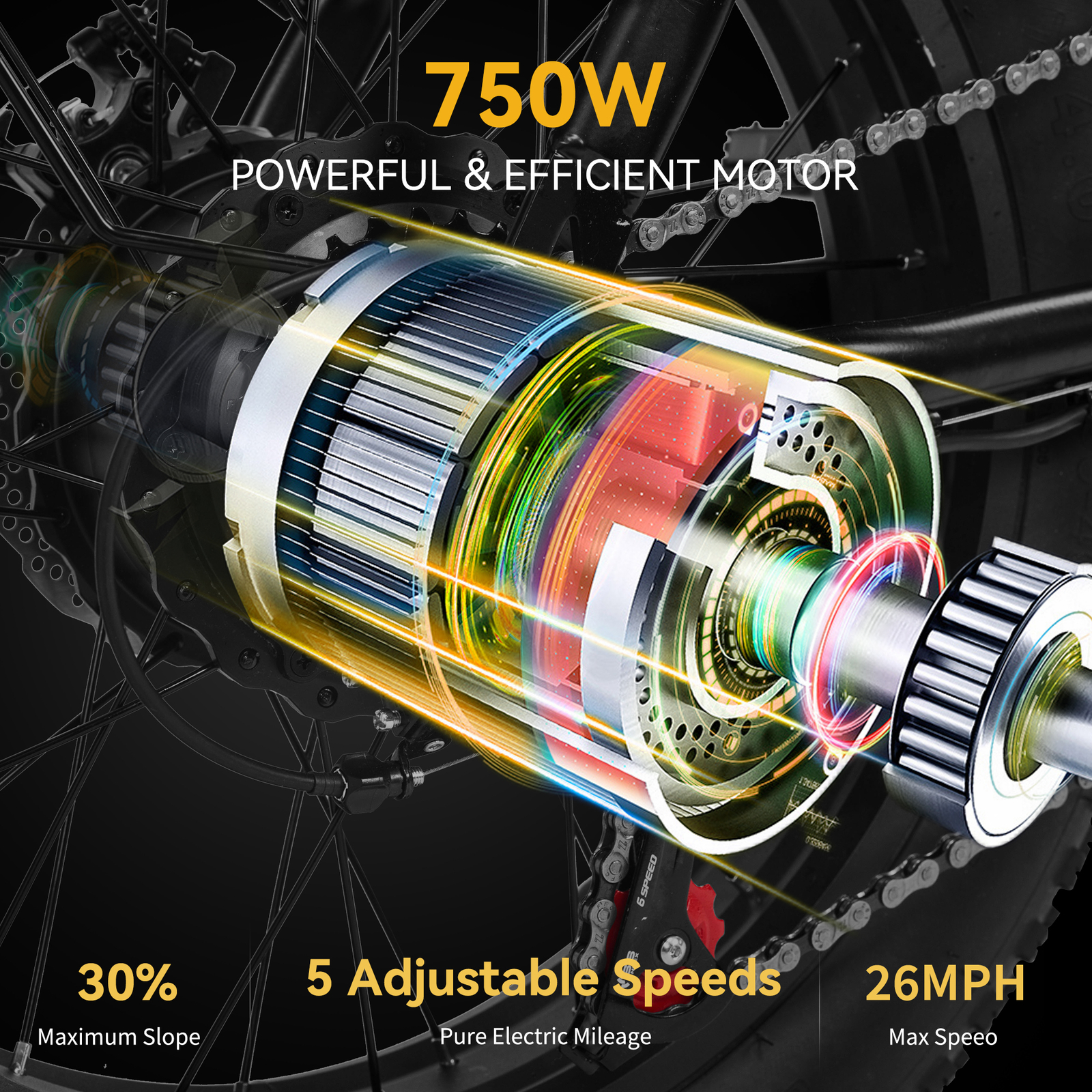 20″ 750W 48V New Folding e-bike Fat Tire for Off-road