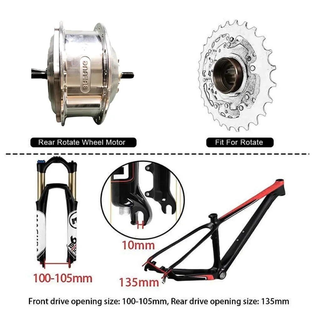 36V 48V 250W/350W/500W E-bike Brushless Hub Motor Wheel Conversion Kit