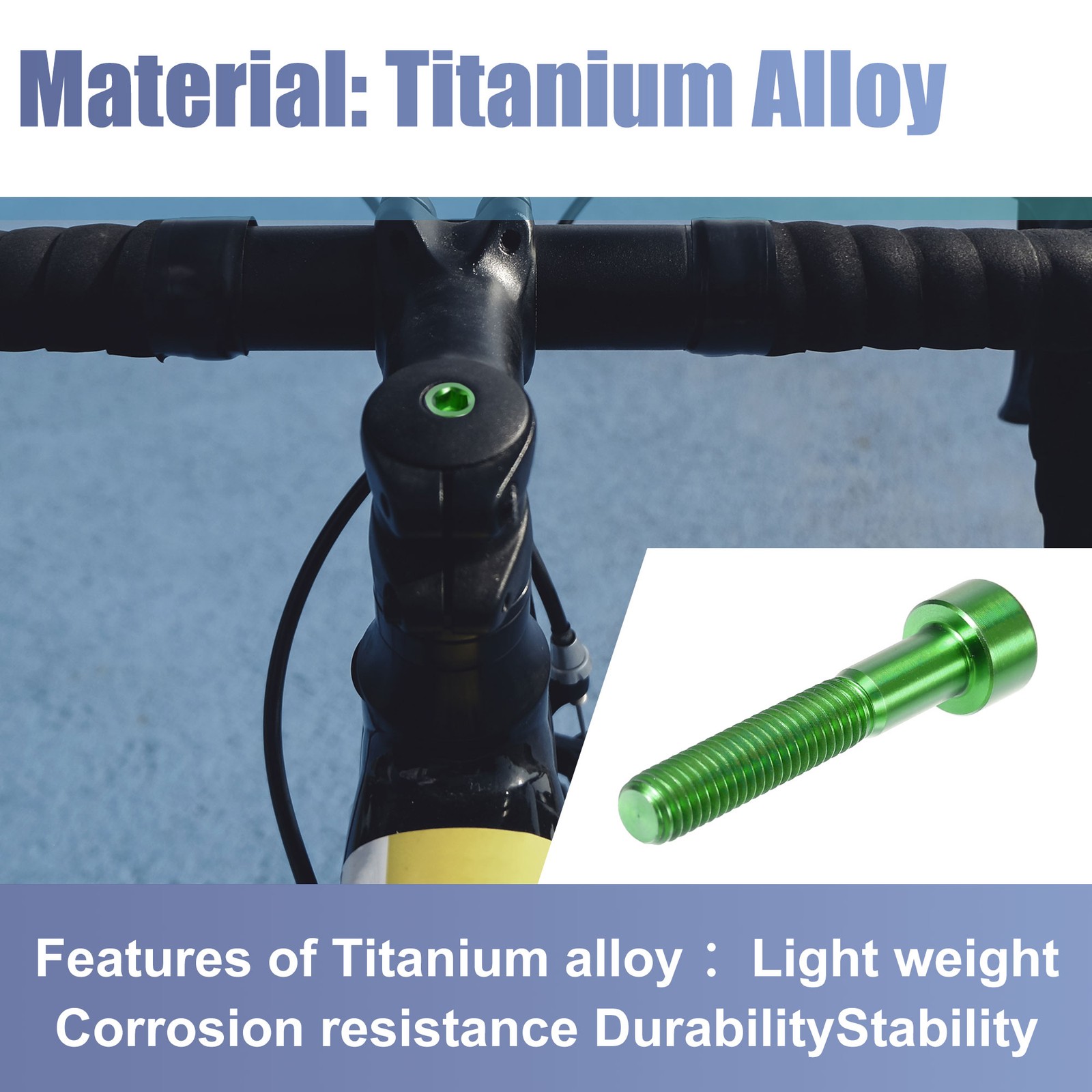 Single Green M6x35 Bike Stem Bolt Bicycle Bike Headset Universal