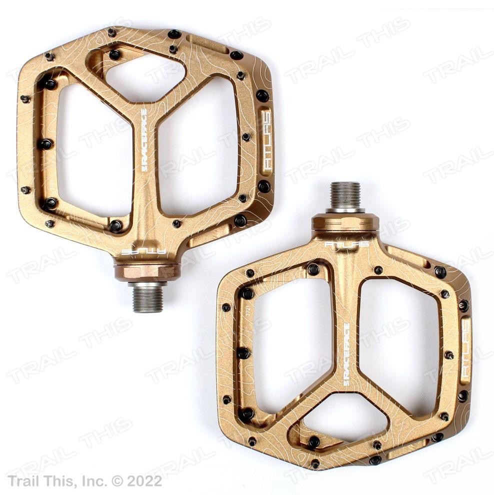 Race Face Atlas Kashmoney Gold Pedals Studded Platform Aluminum MTB Bike Pedals