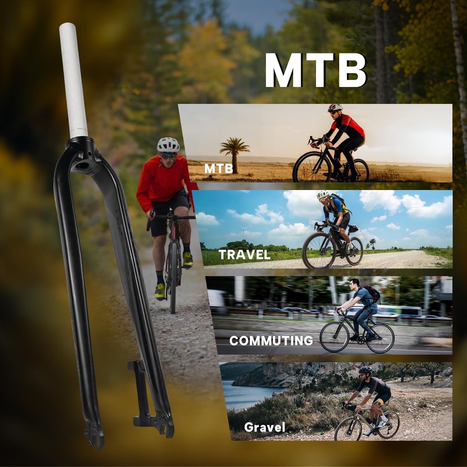 BUCKLOS 26/27.5/29 inch Mountain Bike Rigid Forks, 1-1/8″ Threadless Straight…