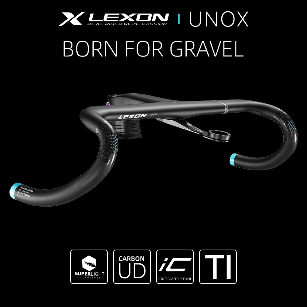 Gravel Road Bike Integrated Handlebar Carbon Fiber Exotropism 28.6mm with Mount