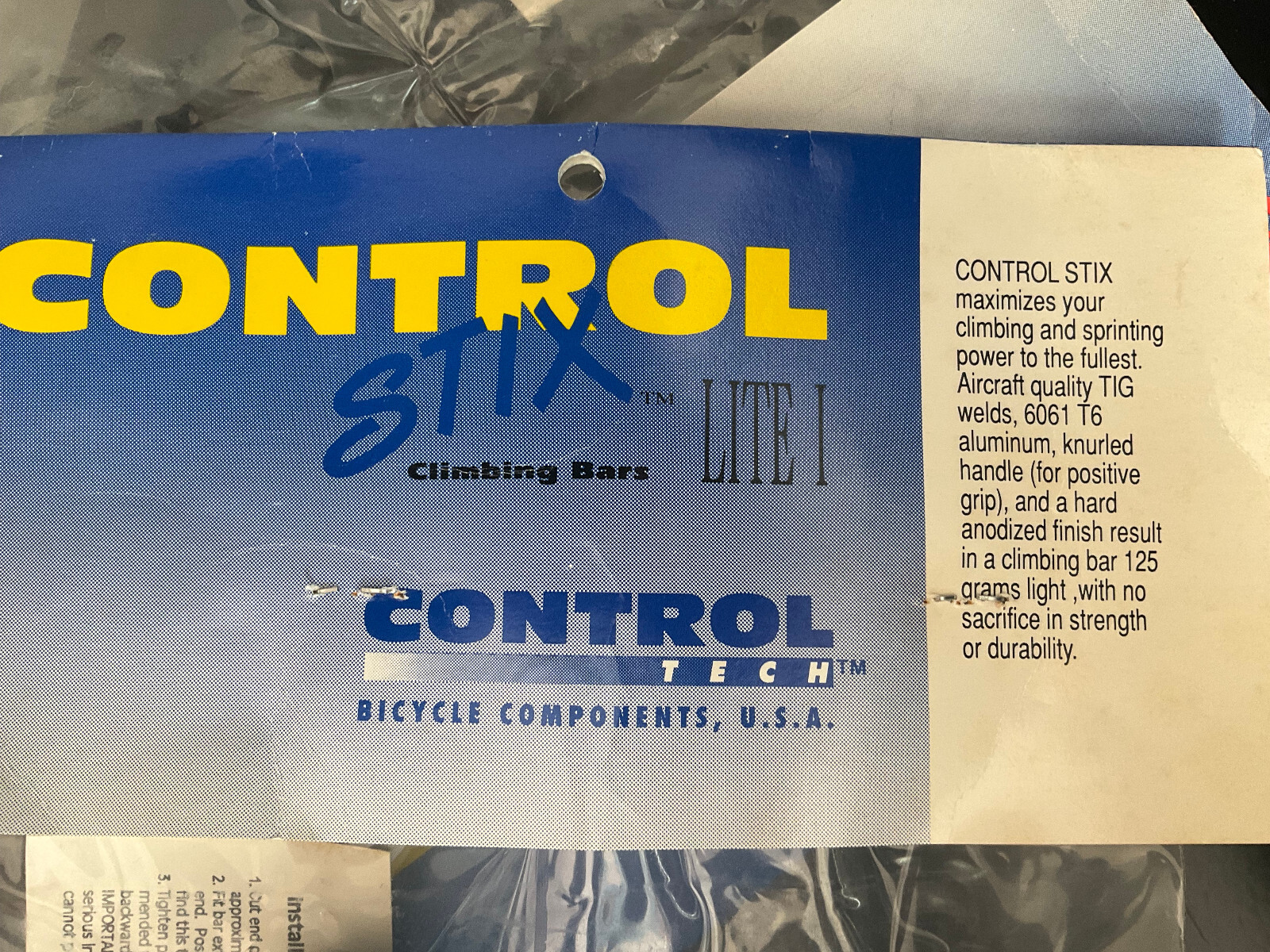 Vintage old school NOS Controltech USA bar ends control STIX orig. packed lite 1