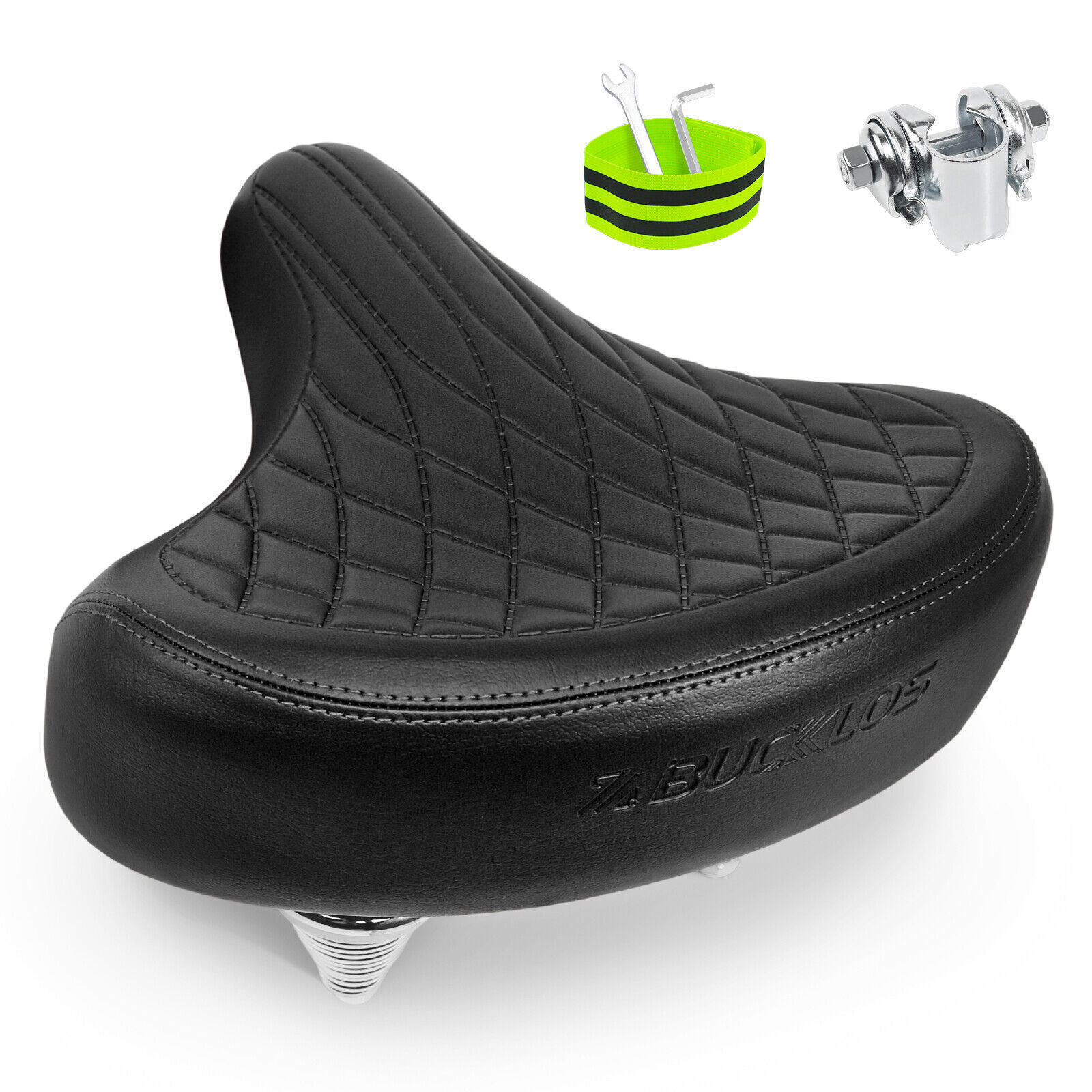 BUCKLOS Comfort Wide Big Bum Saddle Seat Retro MTB Road Bike Soft Cushion Pad US