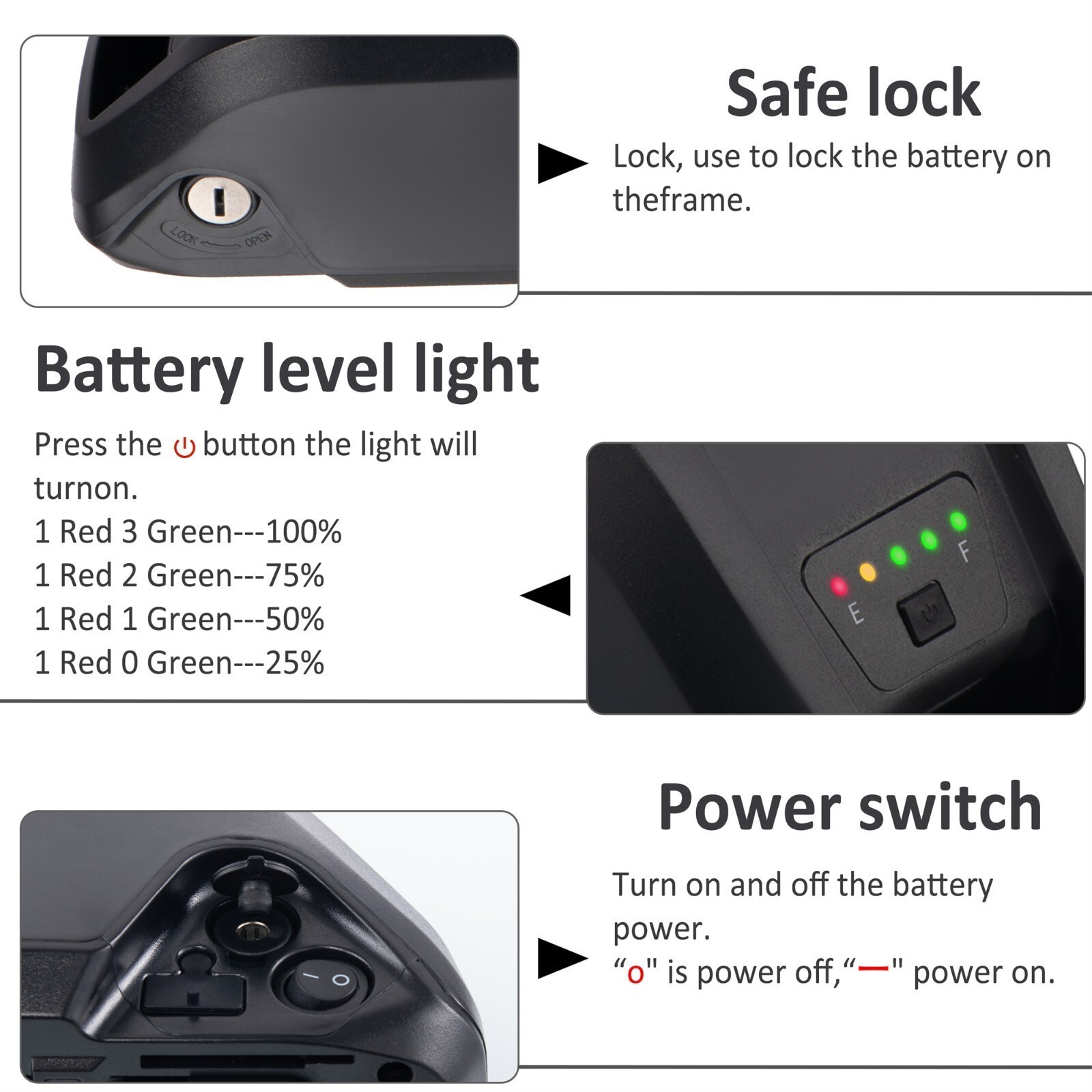 Ebike Battery 36V 48V 52V 15Ah 20Ah 4Pin/5Pin for 0~2000W Electric Bicycle Bike