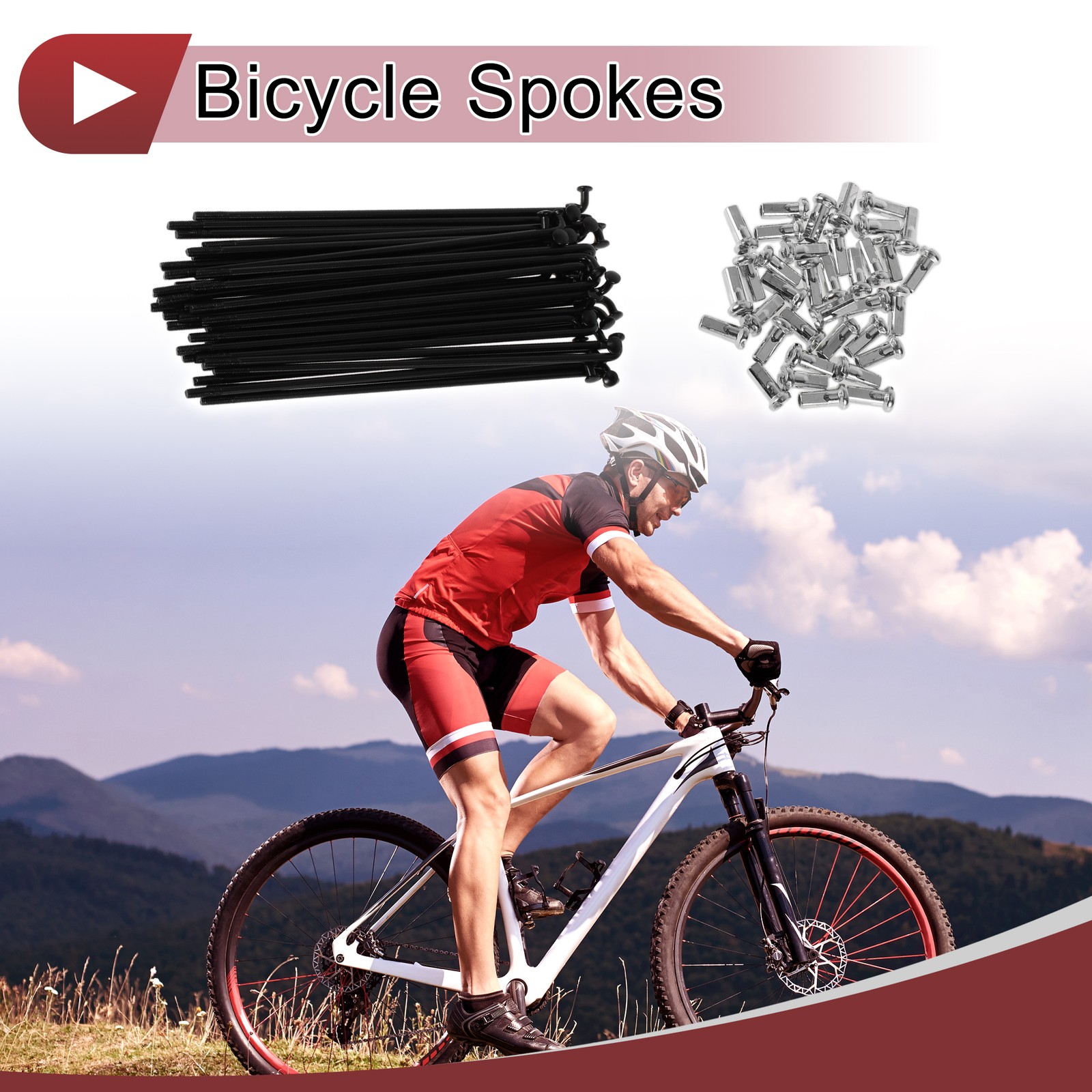 36 Set 12G Bicycle Spokes 114mm Bike Wheel Spokes 45 Steel Black