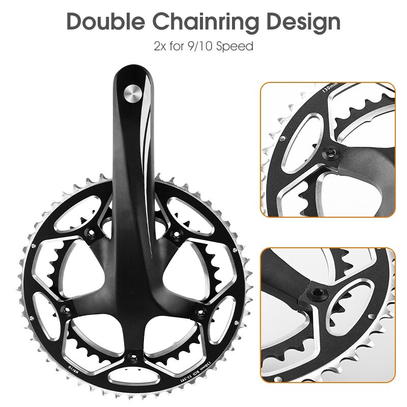 WEST BIKING Road Bike 130 BCD 39/53T Double Chainrings Tooth Plate 9/10/11 Speed