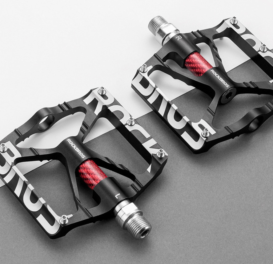ROCKBROS Bike Pedals 9/16” Aluminum Alloy Bearing Non Slip Pedals Road Mountain