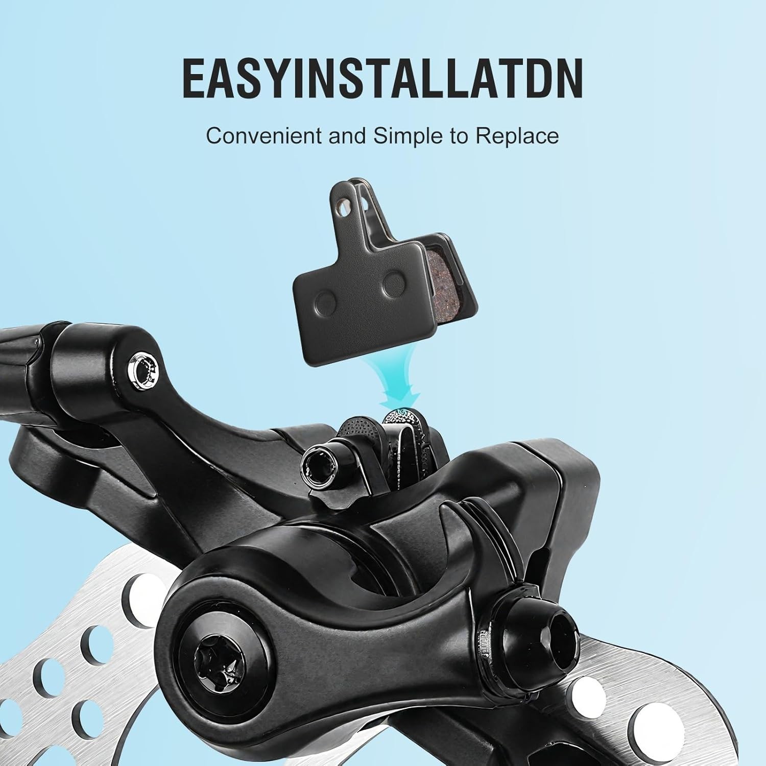 4 Pairs MTB Disc Brake Pads Resin & Semi-Metallic Quiet W/ Install Kit E-Bike