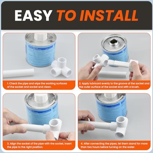 8-Pack PVC External End Caps Furniture Grade Pipe Plug Socket Fitting 1 Inch