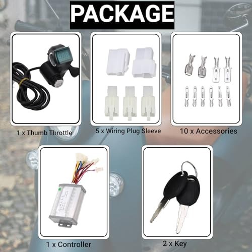 Electric Bike Motor Speed Controller & Thumb Throttle Set 24V 1000W Accessories