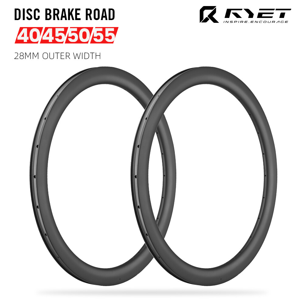 700C Carbon Disc Brake Road Bike Rims 40/45/50/55mm Clincher Tubeless